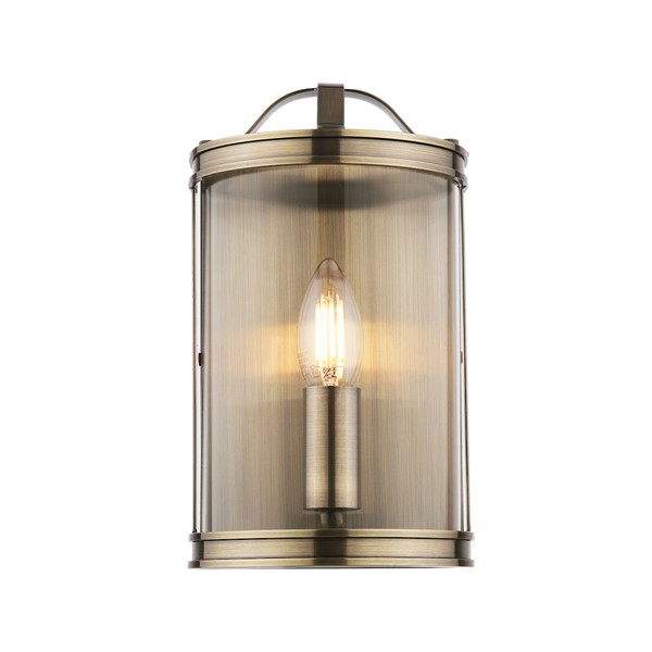 (image for) Laura Ashley Harrington Wall Light Antique Brass and Glass